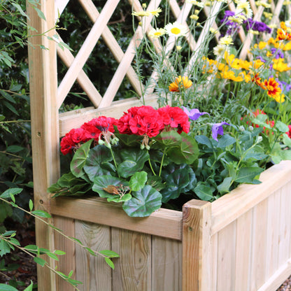 Large Flower Wooden Planter with Climbing Trellis (1.8m)