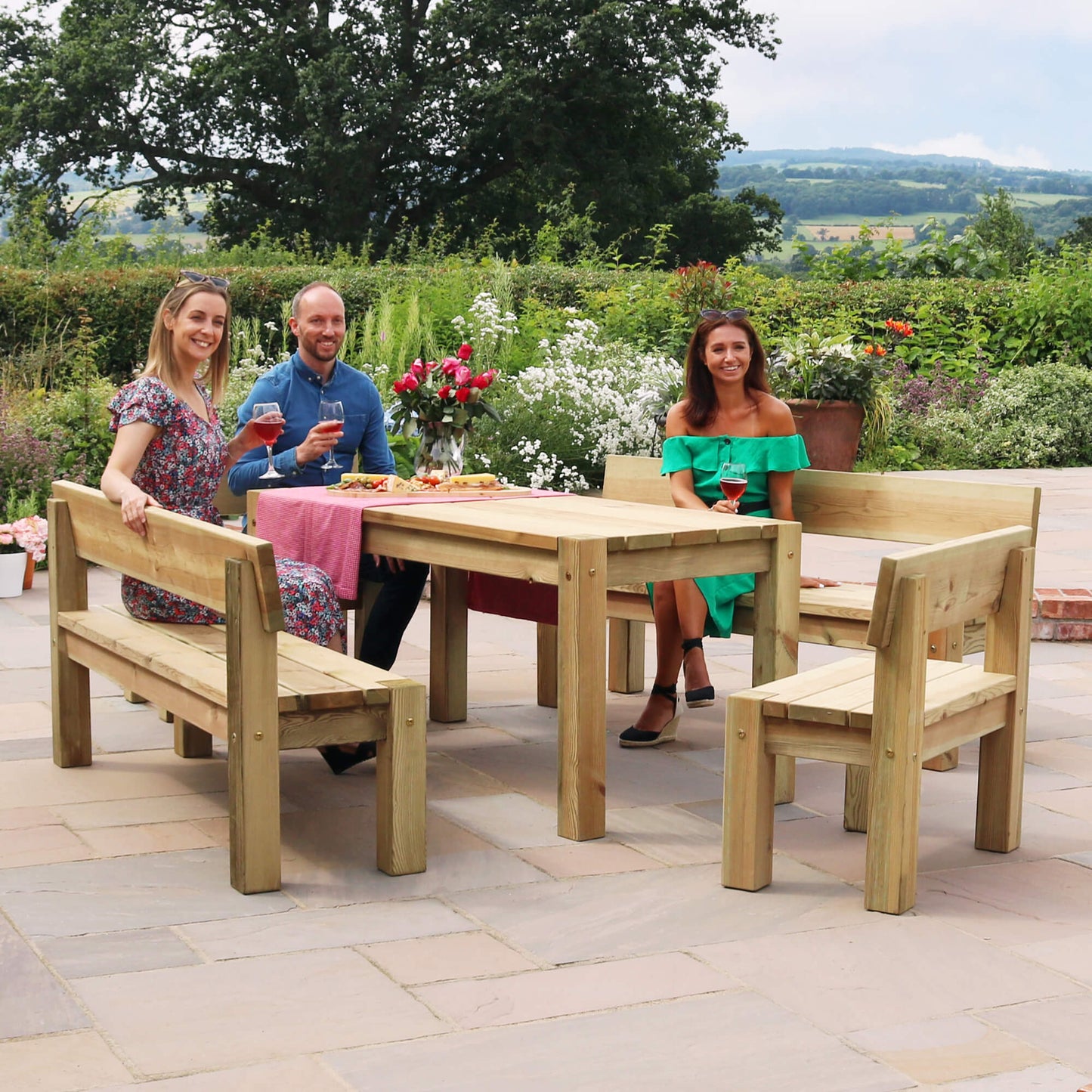 Leida 8 Seat Garden Wooden Dining Set