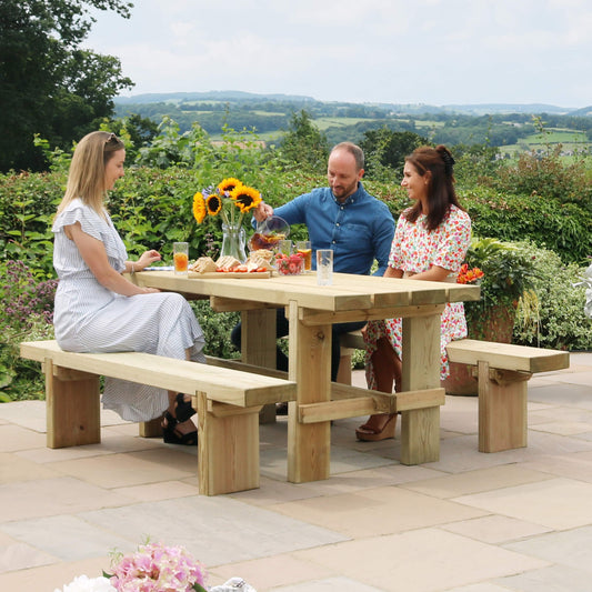 Elche Chunky 8 Seat Garden Dining Set