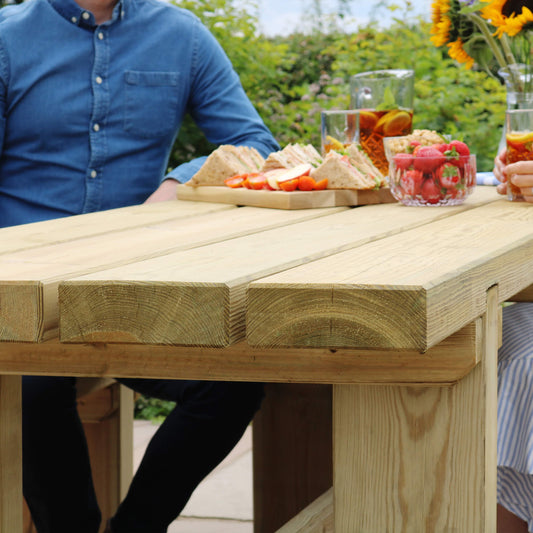 Elche Chunky Wooden Garden Table 1.8m
