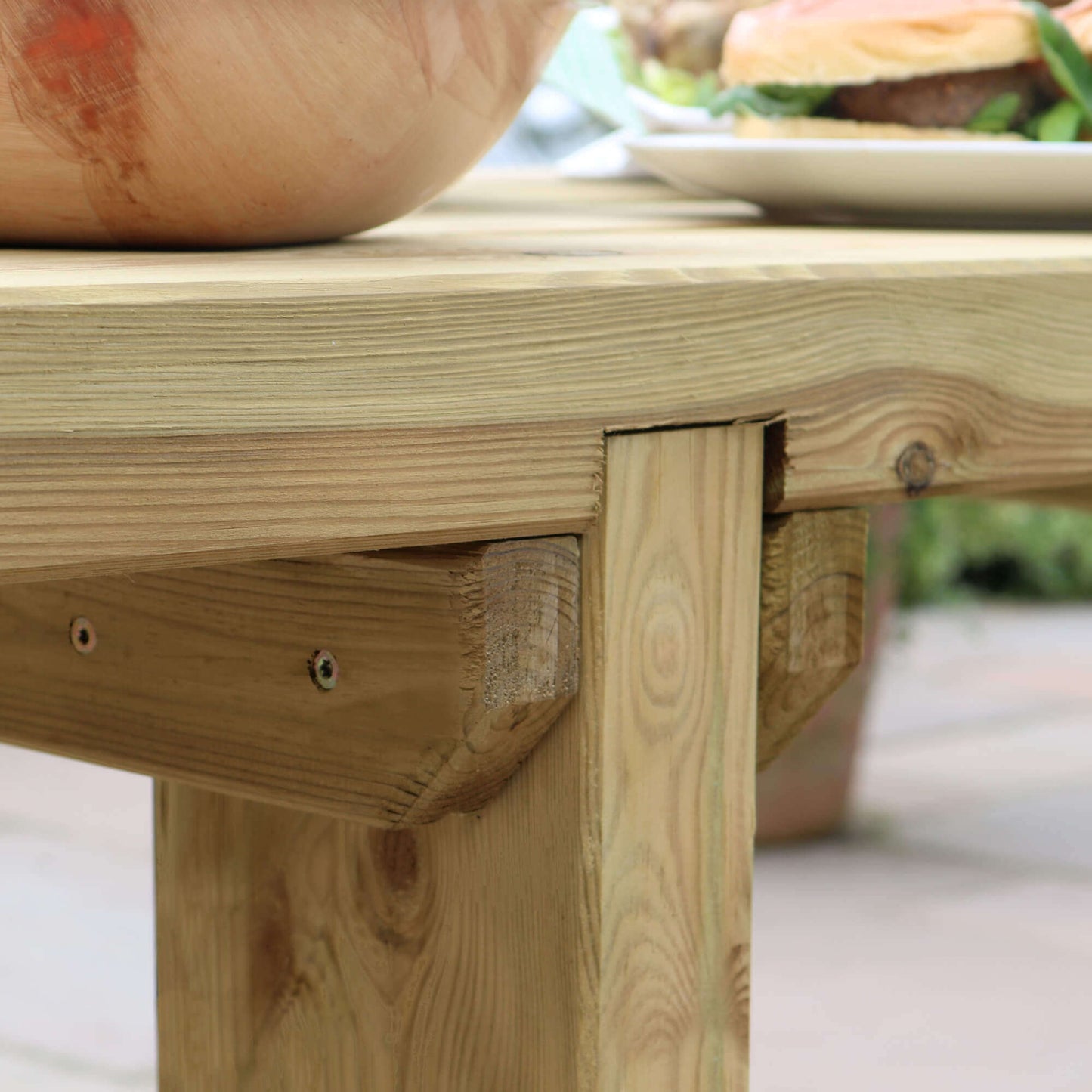 Elche Chunky Wooden Garden Table 1.8m
