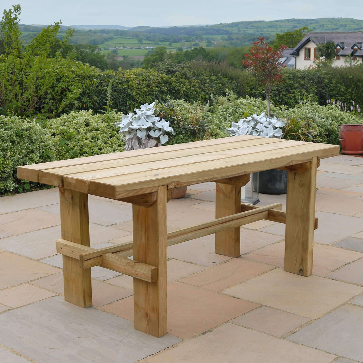 Elche Chunky Wooden Garden Table 1.8m