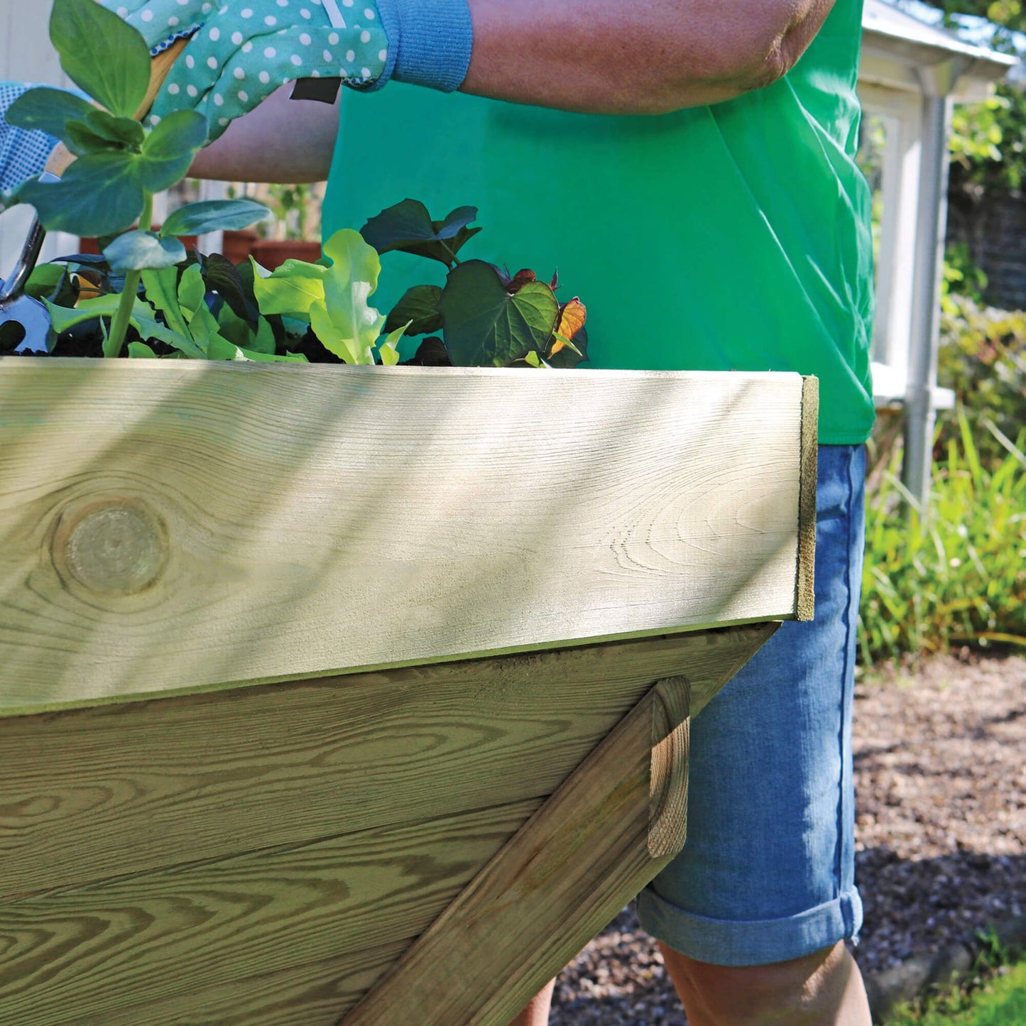 Wooden Vegetable Planter Trough 100cm