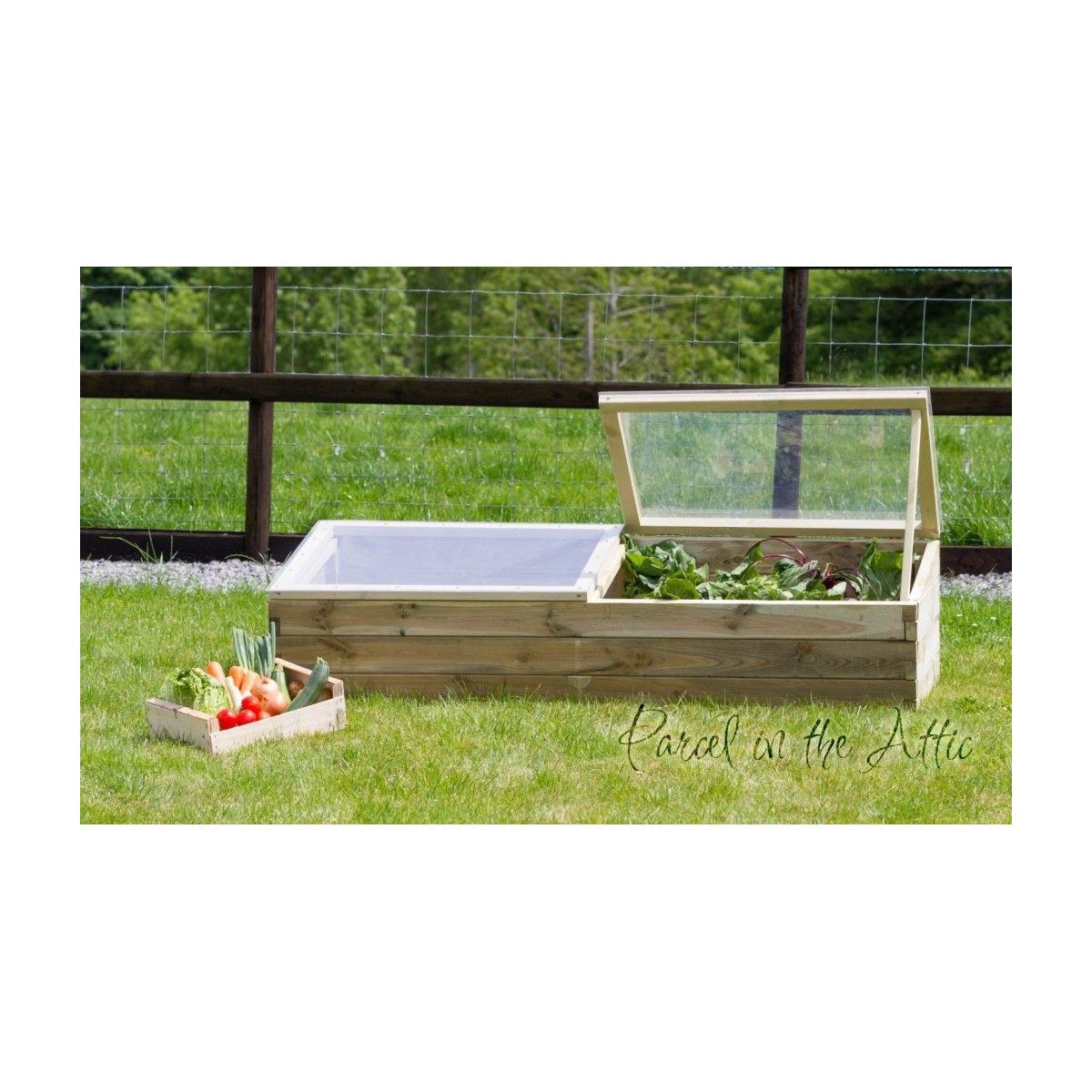 Large Wooden Sleeper Cold Frame Mini-Greenhouse